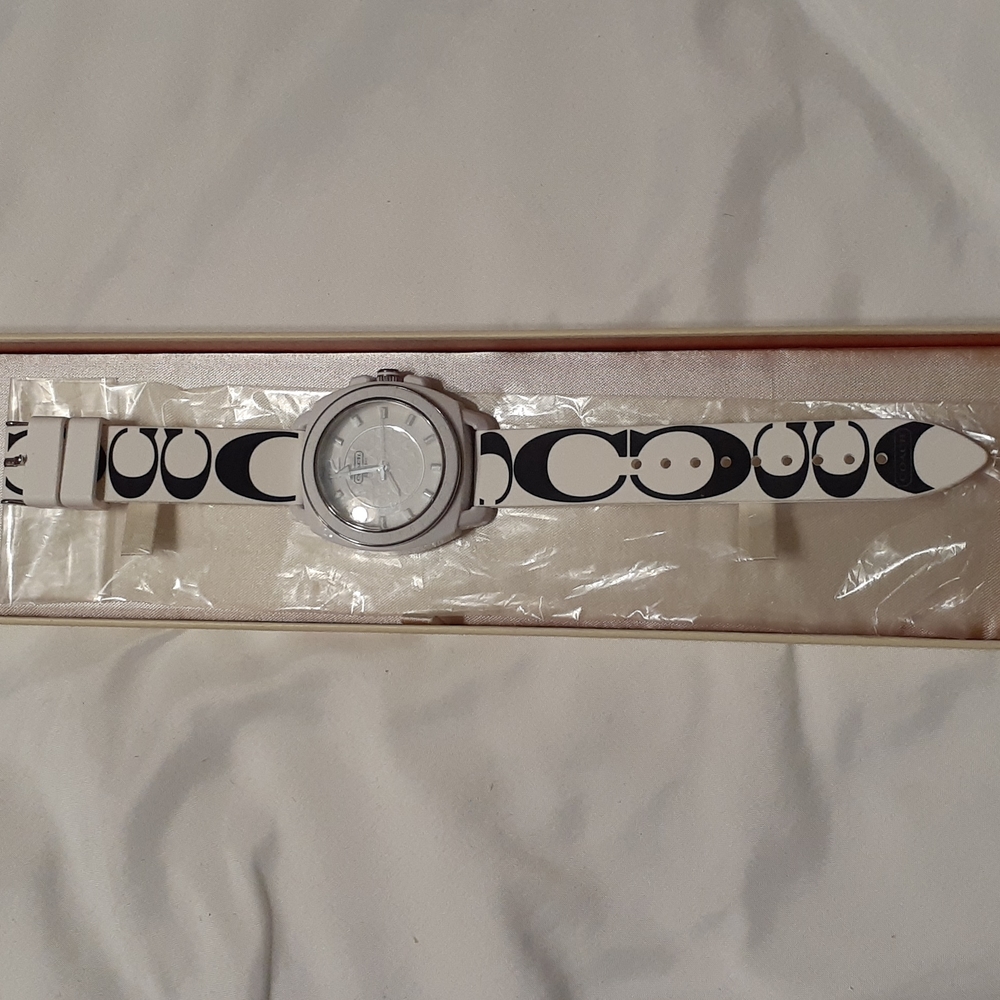 Coach Watch Resin Wt/Blk